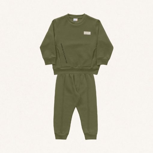 Conjunto Blusão e Calça Peluciado Verde Oliva Fakini - Masculino - Imagem 5