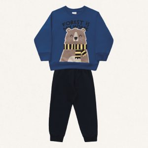 Alternative view of Conjunto Moletom Blusa e Calça Peluciado Ursinho Fakini - Masculino