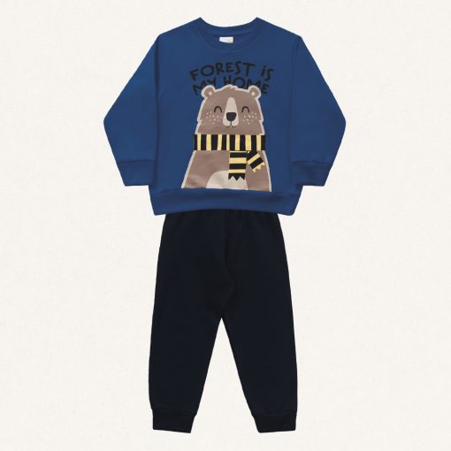 Conjunto Moletom Blusa e Calça Peluciado Ursinho Fakini - Masculino - Imagem 2