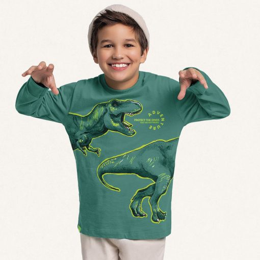 Camiseta Manga Longa Protect the Dinos Fakini - Masculina - Imagem 4
