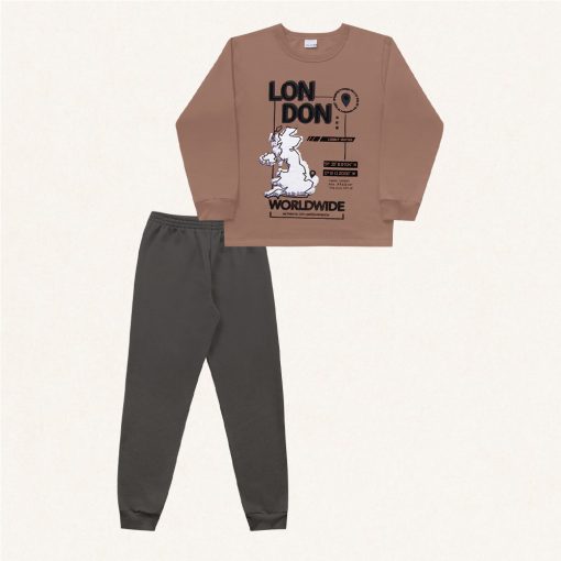 Conjunto Moletom London Marrom Fakini – Masculino - Imagem 4