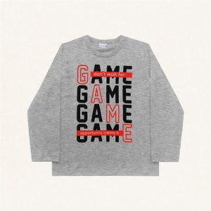 Camiseta Manga Longa Game Mescla Fakini - Masculina