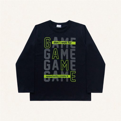 Camiseta Manga Longa Game Preto Fakini – Masculina - Imagem 3