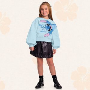 Alternative view of Blusa Moletom Lilo e Stitch Azul Fakini - Feminina