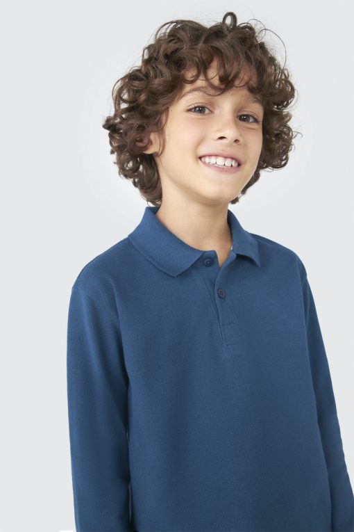 Camisa Polo Manga Longa azul Hering - Masculina - Imagem 2