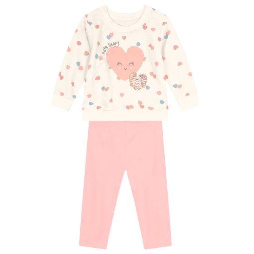 Conjunto Moletom e Legging Bordado Cute Heart Brandili - Feminino - Imagem 2