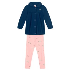 Conjunto Casaco Moletom e Calça Legging Estampada Brandili - Feminino