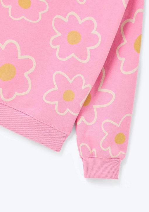 Conjunto Blusão Moletom e Calça Legging Rosa Flores Hering - Feminino - Imagem 3