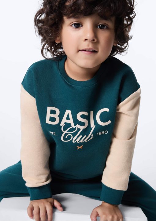 Conjunto Manga Longa Moletom Basic Club Verde Hering - Masculino - Imagem 3