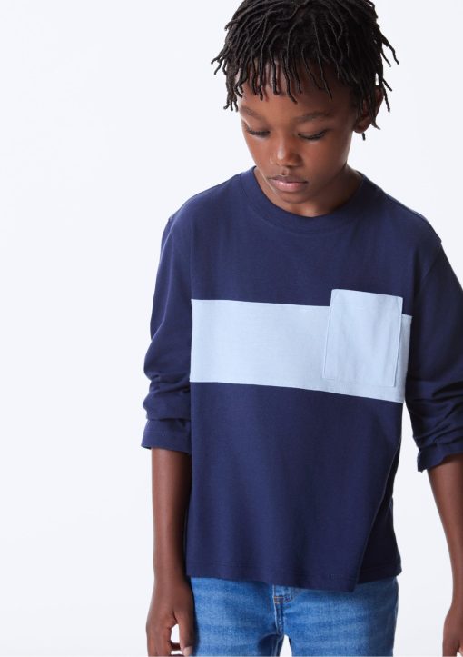 Camiseta Manga Longa com Bolso Marinho Hering - Masculina - Imagem 2