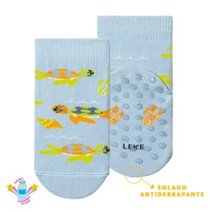Alternative view of Meia Bebê Estampada com Antiderrapante Leke - Masculina