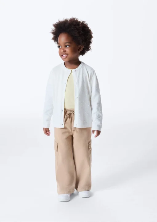 Cardigan em Tricot Ponto Diferenciado Off White Hering - Feminino - Imagem 3