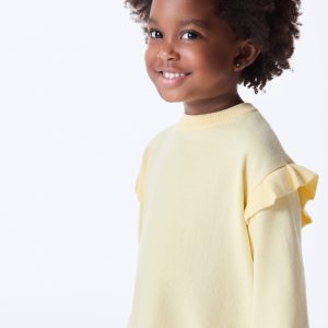 Alternative view of Blusa Tricot Bordada com Babados Amarela Hering - Feminina