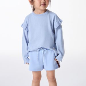 Alternative view of Blusa Tricot Bordada com Babados Azul Hering - Feminina