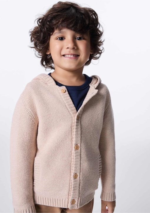 Cardigan Tricot com Botões Bege Hering - Masculino - Imagem 2