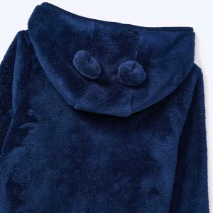 Alternative view of Conjunto em Fleece Peluciado com Orelhinhas no Capuz Marinho Hering - Masculino