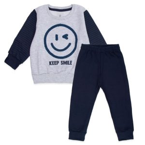 Conjunto Moletom Keep Smile Matelassê Marinho - Masculino Bygus