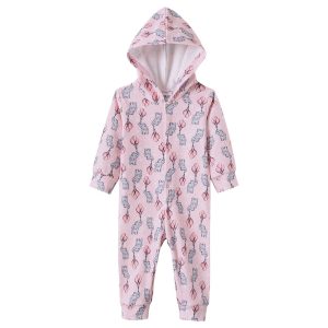 Alternative view of Macacão Soft Estampado Abertura Botão com Capuz Fantoni - Feminino