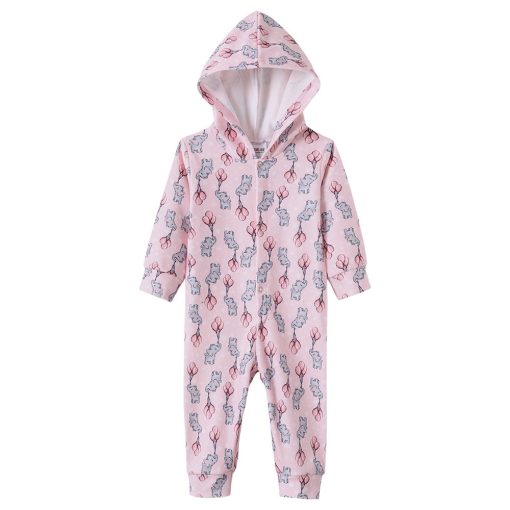 Macacão Soft Estampado Abertura Botão com Capuz Fantoni - Feminino - Imagem 2