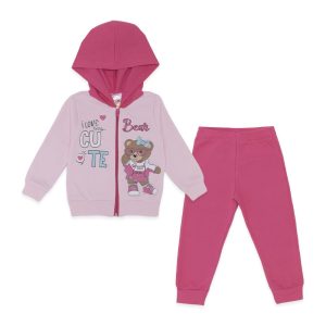 Alternative view of Conjunto Moletom Flanelado Jaqueta com Capuz Cute Bear Taita - Feminino