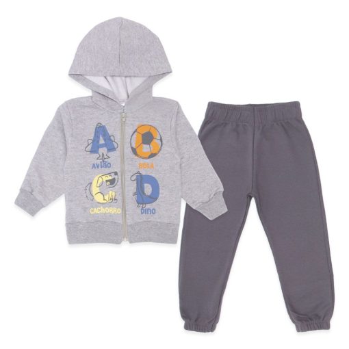 Conjunto Moletom Flanelado Jaqueta com Capuz ABCD Taita - Masculino - Imagem 2