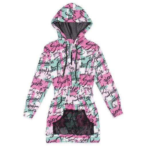 Vestido Manga Longa Capuz com Zíper Estampado Menina Anjo - Feminino - Imagem 2