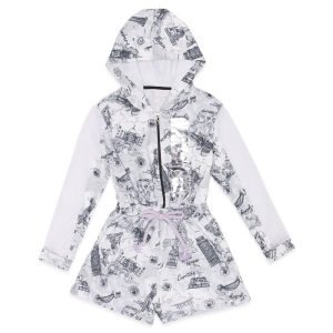 Alternative view of Macaquinho com Capuz e Zíper Estampado Menina Anjo - Feminino