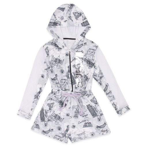 Macaquinho com Capuz e Zíper Estampado Menina Anjo - Feminino - Imagem 2