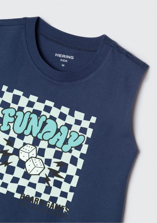Camiseta Regata Estampada Funday Azul Hering - Masculina - Imagem 2
