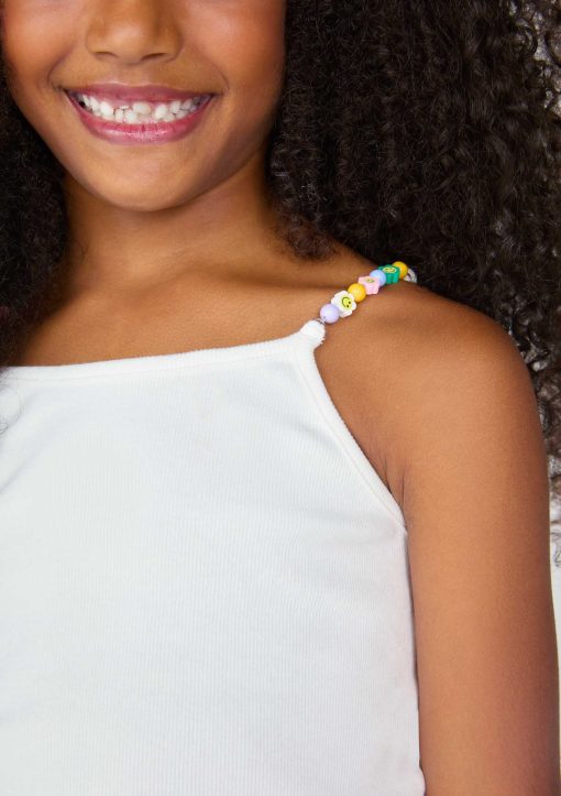 Blusinha Regata com Alça de Miçanga Off White Hering - Feminina - Imagem 2
