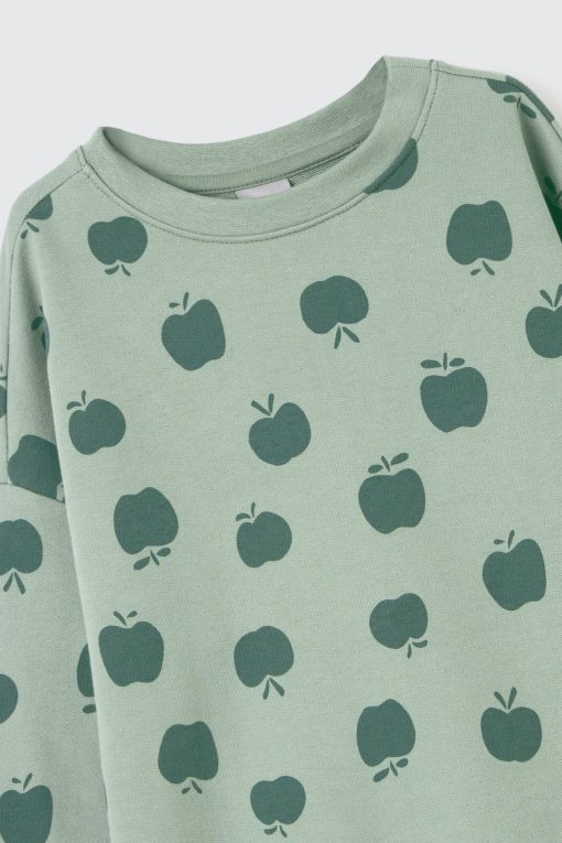 Blusão Moletom Estampado Maçã Verde Hering - Feminino - Imagem 2