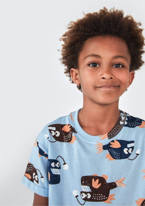 Conjunto Pijama Manga Curta Estampado Peixinhos Hering - Masculino - Imagem 2