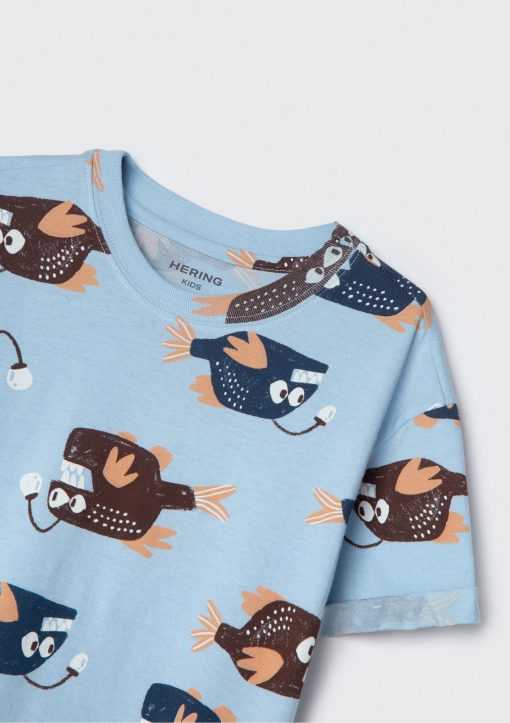 Conjunto Pijama Manga Curta Estampado Peixinhos Hering - Masculino - Imagem 4