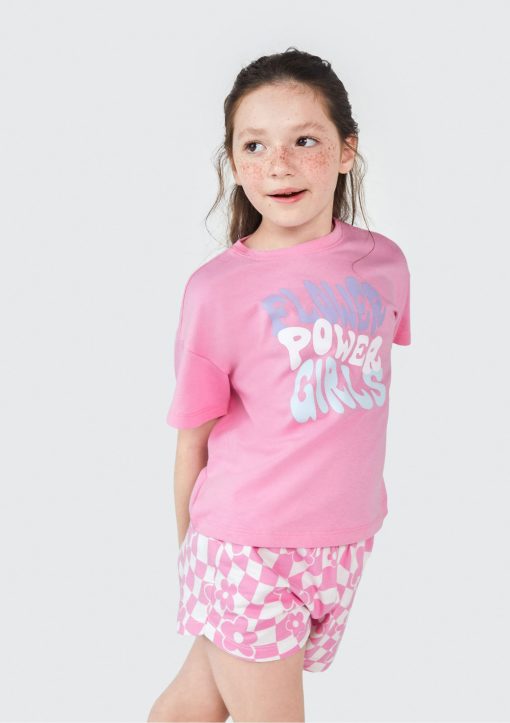 Conjunto Camiseta e Shorts Flower Power Girls Hering - Feminino - Imagem 3