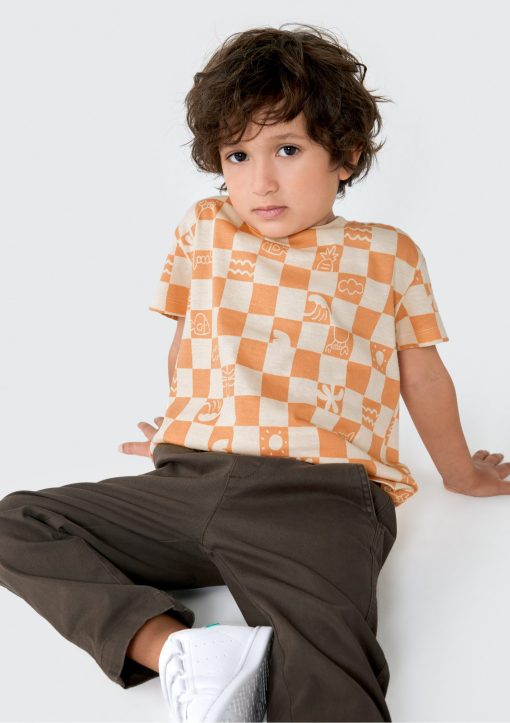 Camiseta Manga Curta Quadriculada Laranja Hering - Masculina - Imagem 2