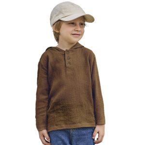 Alternative view of Camiseta Manga Longa com Capuz Tecido Gaze Perceft Boys - Masculina