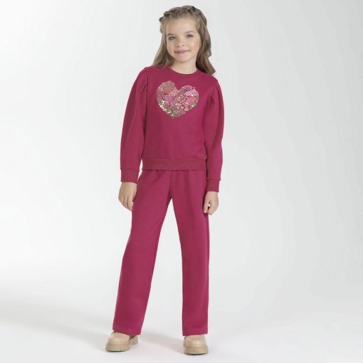Conjunto Moletom Manga Longa Bordado Coração Lantejoula Cativa - Feminino - Imagem 3