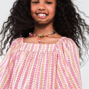 Alternative view of Vestido Curto Estampado Rosa e Laranja Hering - Feminino