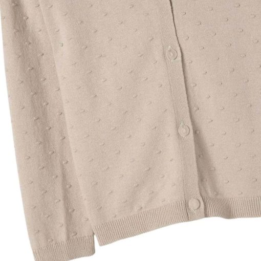 Cardigan Manga Longa Tricot Bege Hering – Feminino - Imagem 3