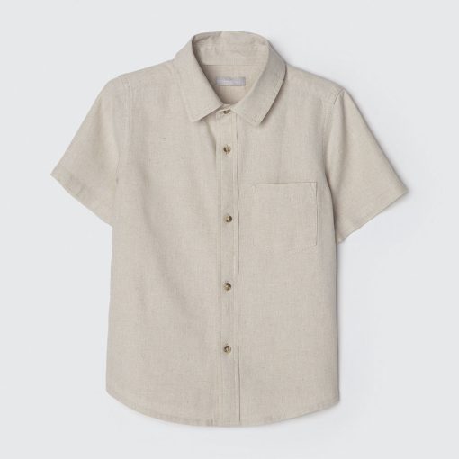 Camisa Manga Curta Linho Cru Hering - Masculina