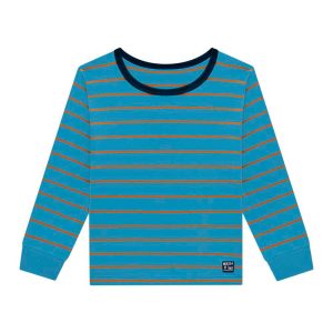 Camiseta Manga Longa Suedine Listrado Onda Marinha - Masculina
