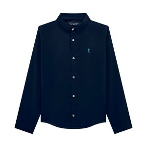Alternative view of Camisa Social Manga Longa Tricoline Bordada Onda Marinha - Masculina