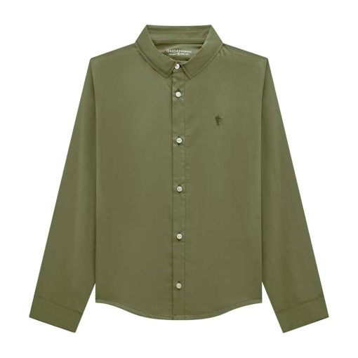 Camisa Social Manga Longa Tricoline Bordada Onda Marinha - Masculina - Imagem 3