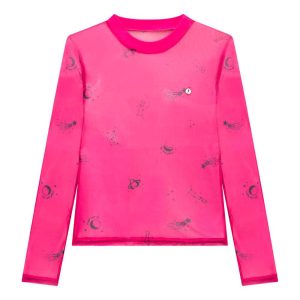 Blusinha Manga Longa em Tule com Elastano Nina Go - Feminina