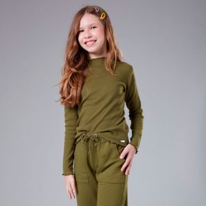 Blusinha Manga Longa Ribana Canelada Gola Nina Go - Feminina