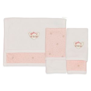 Kit de 2 Toalhas de Boca Ratinha Suedine com Forro Atoalhado Feminino - Ratinhas