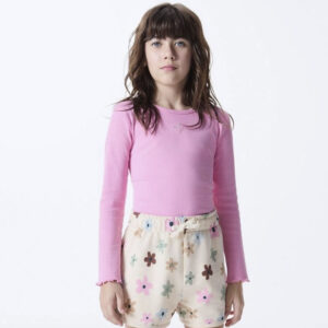 Blusinha Manga Longa Bordada Coração Rosa Hering - Feminina