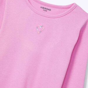 Alternative view of Blusinha Manga Longa Bordada Coração Rosa Hering - Feminina