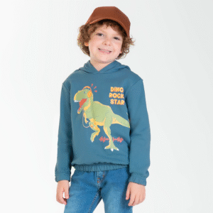 Blusão Moletom Peluciado com Capuz Dino Rock Cativa - Masculino
