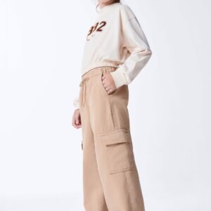 Alternative view of Calça Sarja Cargo Bege Hering - Feminina
